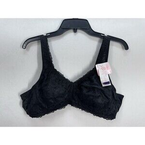 ABC American Breast Care Dream Lace Wire Free Bra 44A Black Mastectomy #504 NEW